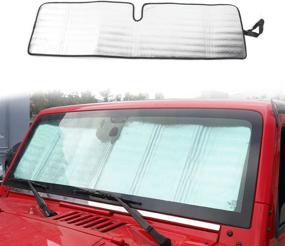img 4 attached to 🚙 RT-TCZ Front Windshield Sun Shade for Jeep Wrangler JK 2007-2017 - Enhance SEO!