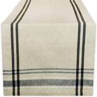 🍽️ dii french stripe tabletop collection, 14x108, 100% cotton, taupe/black - ideal for everyday use logo