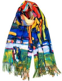 img 4 attached to 🌻 Plum Feathers Cashmere Reversible Sunflowers Women's Accessories, Scarves & Wraps