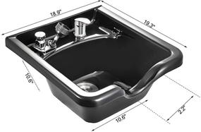 img 4 attached to 💇 Premium Happybuy Black Shampoo Bowl: High-Quality ABS Plastic Spa Sink for Professional Hair Stylists