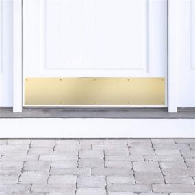 img 2 attached to 🚪 Premium N270-308 Brass Kickplate: 8"x34" Door Plate for Front, Back, or Garage Doors - Superb Protection from Mud and Scratches - National Hardware