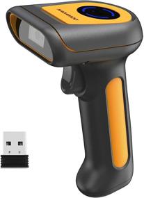 img 4 attached to 📱 NADAMOO Wireless Barcode Scanner, Handheld 2D Barcode Reader with USB Dongle - Exceptional 5000mAh Battery, Extended Battery Life, 492ft Transmission Range, 360° Anti-Shock - Ideal for Store, Warehouse