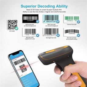 img 1 attached to 📱 NADAMOO Wireless Barcode Scanner, Handheld 2D Barcode Reader with USB Dongle - Exceptional 5000mAh Battery, Extended Battery Life, 492ft Transmission Range, 360° Anti-Shock - Ideal for Store, Warehouse