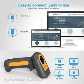 img 2 attached to 📱 NADAMOO Wireless Barcode Scanner, Handheld 2D Barcode Reader with USB Dongle - Exceptional 5000mAh Battery, Extended Battery Life, 492ft Transmission Range, 360° Anti-Shock - Ideal for Store, Warehouse