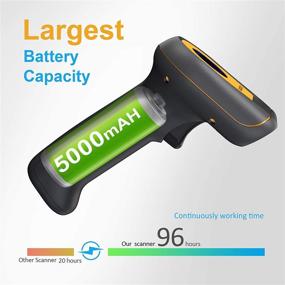 img 3 attached to 📱 NADAMOO Wireless Barcode Scanner, Handheld 2D Barcode Reader with USB Dongle - Exceptional 5000mAh Battery, Extended Battery Life, 492ft Transmission Range, 360° Anti-Shock - Ideal for Store, Warehouse