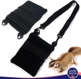img 3 attached to 🛏️ LAMBIE JAMMIE Black Bonding Pouch for Sugar Gliders, Hedgehogs, Bunnies & Other Small Pets: Enhance Your Pet Relationship through Bonding & Sleeping (Black)