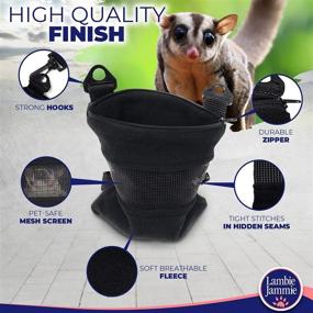 img 1 attached to 🛏️ LAMBIE JAMMIE Black Bonding Pouch for Sugar Gliders, Hedgehogs, Bunnies & Other Small Pets: Enhance Your Pet Relationship through Bonding & Sleeping (Black)