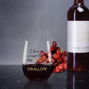 img 2 attached to 🍷 I Love to Wrap Both My HANDS Around It and SWALLOW Funny Wine Glass Gift for Women - Perfect for Bachelorette Parties, Gag Gift for Women, Gift Idea for Her, 17 oz Stemless Wine Glasses: Find the Best Wine Glass Gift for Women Now