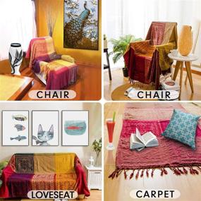 img 1 attached to 🛋️ MayNest Bohemian Tribal Throws: Reversible, Colorful Red Blue Boho Hippie Chenille Jacquard Fabric - Large Couch, Furniture, Sofa, Chair, Loveseat, Recliner Oversized Covers - (Red, S:75x60)