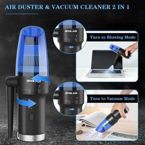 img 3 attached to 💨 Cordless Air Duster & Vacuum 2-in-1: Powerful 60000RPM Motor, Perfect for Computer & Electronics Cleaning, Portable Handheld Design
