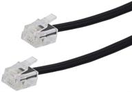 📞 2-pack short rj11 phone line cord - universally compatible fax modem landline cable (12 inch, black) logo