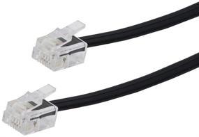 img 1 attached to 📞 2-Pack Short RJ11 Phone Line Cord - Universally Compatible Fax Modem Landline Cable (12 Inch, Black)