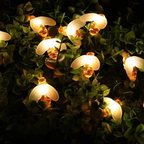 img 4 attached to 🐝 PACJOY Solar Honeybee String Lights - 30 LED Outdoor Waterproof Simulation Cute Bee Shape Fairy String Light Decor for Garden, Patio, and Xmas Decorations - Warm White