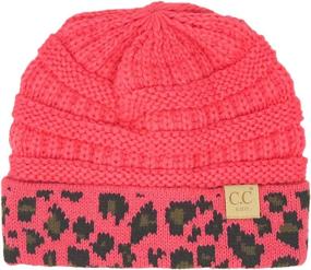 img 2 attached to 🧒 CC Kids Classic Ages 2 to 5 Soft Stretchy Knit Chunky Slouch Beanie Cap Hat - Comfortable and Stylish Headwear for Toddlers and Preschoolers