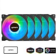 🌈 uphere беспроводной rgb led вентилятор корпуса диаметром 120 мм - высокопроизводительный поток воздуха 5-пакет с регулируемым цветом led для пк корпусов, кулеров цп и радиаторов. логотип