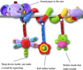 img 2 attached to 🐘 Fun and Stimulating ORZIZRO Car Seat Toys: Spiral Elephant Plush Hanging Toys for Infants, Ideal for Crib Bar, Bassinet, Stroller, and Car Seat Mobile