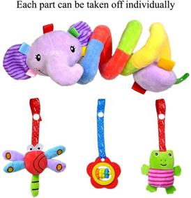 img 1 attached to 🐘 Fun and Stimulating ORZIZRO Car Seat Toys: Spiral Elephant Plush Hanging Toys for Infants, Ideal for Crib Bar, Bassinet, Stroller, and Car Seat Mobile
