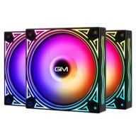 💡 gim kb-11 rgb case fans: 3-pack 120mm quiet computer cooling pc fans with argb sync, colorful lighting effects & adjustable speeds! logo