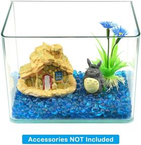 img 2 attached to 🌊 Галька из стекла WAYBER: 1 фунт (460 г) неровные стеклянные гальки для аквариумов, террариумов и декоративных ваз - озерно-синие