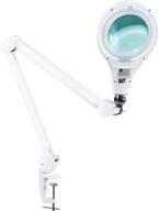 💡 vision lighting led magnifying lamp with clamp - ultra bright task magnifier for hobby craft esthetician work - white logo