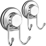 neverrust stainless steel double suction hooks - ideal vacuum hook for towels, robes, and more on flat smooth walls (2 pack) logo