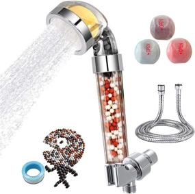 img 4 attached to QiliKB Vitamin C Filter Shower Head with Hose &amp; 3 Balms Handheld High Pressure Ionic Shower Filters for Dry Skin Repair and Hair Loss Prevention