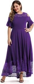 img 2 attached to 👗 LALAGEN Womens Shoulder Swing Evening Dress: Stylish and Flattering Women's Clothing