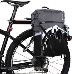 img 2 attached to 🚴 Rhinowalk Waterproof Bike Bag - 2 in 1 Pannier Backpack for Cycling, Convertible Shoulder Bag, Laptop Pannier, Professional Accessories