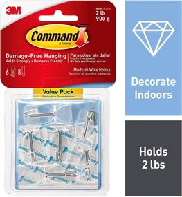 img 3 attached to Efficiently Organize Damage-Free with Command Medium Wire Toggle Hook Value Pack - 6 Clear Hooks