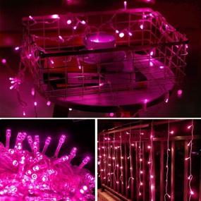 img 2 attached to 🎄 YOLIGHT Icicle Christmas Lights 13ft 96 LED Icicle String Lights Curtain Fairy Lights, Indoor Outdoor Patio Garden Bedroom Christmas Wedding Valentine's Day Decoration in Pink