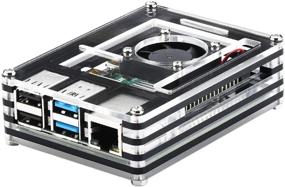 img 4 attached to 📦 GeeekPi Acrylic Case with Cooling Fan and Heatsinks for Raspberry Pi 4 Model B (Only for Pi 4) - Black and Clear