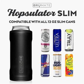 img 1 attached to 🍺 Optimized for SEO: BrüMate Hopsulator Slim - Stainless Steel Insulated Can Cooler for 12 Oz Slim Cans (Matte Black)