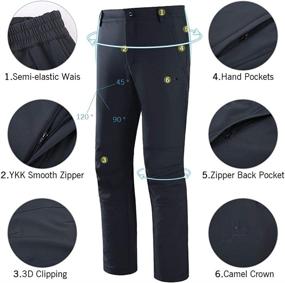 img 2 attached to 👖 CAMEL CROWN Men’s Waterproof Hiking Pants with Ski Fleece Lining for Insulation and Warmth – Soft Shell Trousers