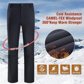 img 1 attached to 👖 CAMEL CROWN Men’s Waterproof Hiking Pants with Ski Fleece Lining for Insulation and Warmth – Soft Shell Trousers