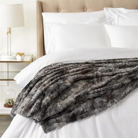 img 3 attached to 🎁 Frost Gray Pinzon Faux Fur Throw Blanket - 63 x 87 Inch, Amazon Brand