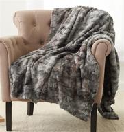 🎁 frost gray pinzon faux fur throw blanket - 63 x 87 inch, amazon brand logo