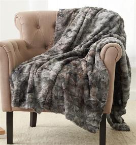 img 4 attached to 🎁 Frost Gray Pinzon Faux Fur Throw Blanket - 63 x 87 Inch, Amazon Brand
