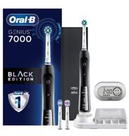 oral-b pro 7000 smartseries black 🦷 electric toothbrush with bluetooth connectivity: 8 piece set logo