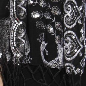 img 1 attached to 💫 A Stunning Sequin and Beaded Silver Shawl: Perfect for Evening Dresses, Weddings & Evening Parties