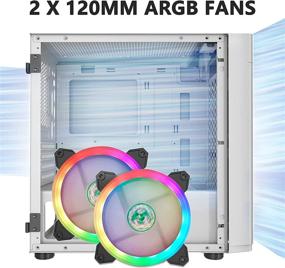 img 3 attached to MOROVOL MESH Micro-ATX Tower: Premium ARGB Fans, USB 3.0 Ports, Tempered Glass Panel, Gaming PC Case (White)