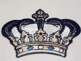 img 3 attached to 👑 Dandan DIY Large Crown Embroidered Patch with Sequins - Sew-on/Iron-on Patch Applique for Clothes, Curtains, Sewing, Floral Applique - Home & Wedding Party Decoration, DIY Accessory (Crown)