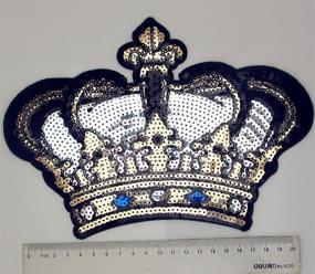 img 1 attached to 👑 Dandan DIY Large Crown Embroidered Patch with Sequins - Sew-on/Iron-on Patch Applique for Clothes, Curtains, Sewing, Floral Applique - Home & Wedding Party Decoration, DIY Accessory (Crown)