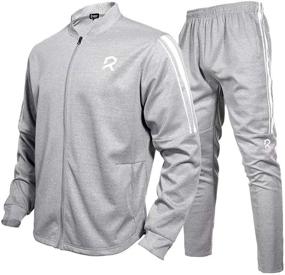 img 4 attached to Men's Tracksuit Set, Casual Athletic Sweatsuits for Jogging - 2 Piece Suit