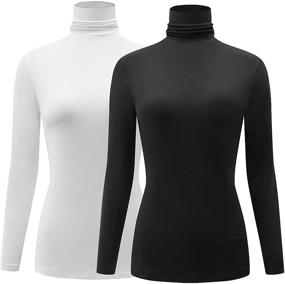 img 4 attached to 👚 KLOTHO Women's Lightweight Thermal Turtleneck Tops with Soft Long Sleeve - Casual Shirts