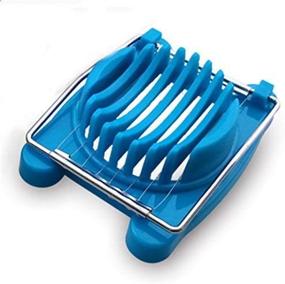 img 2 attached to 🥚 Egg Slicers with Durable Stainless Steel Wires (Blue) - Perfect for Hard Boiled Eggs!