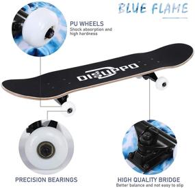 img 2 attached to 🛹 DISUPPO 31" x 8" Complete Canadian Maple Skateboard for Beginners - High-Quality Double Kickboard for Adults, Kids, and Teens