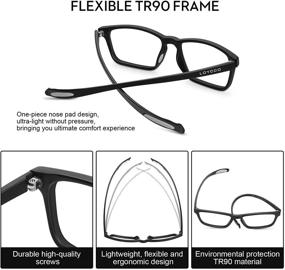 img 2 attached to 👓 Loycco 3 Pack Blue Light Blocking Reading Glasses - TR90 Square Computer Neck Hanging Readers with Anti Glare Filter for Men and Women