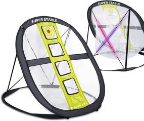 img 4 attached to 🏌️ SAPLIZE Pop Up X-Shaped Golf Chipping Net: Ultimate Stability for Indoor/Outdoor Swing Practice & Accurate Backyard Training