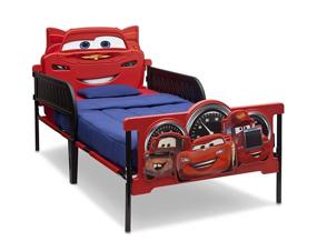 img 4 attached to Disney/Pixar Cars Twin Bed with 3D Footboard - Delta Children Plastic