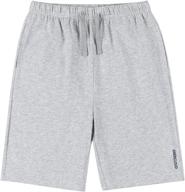 🩳 americloud kids drawstring cotton shorts: soft athletic shorts with pockets for boys and girls 3-12 years (1 or 2 pack) logo
